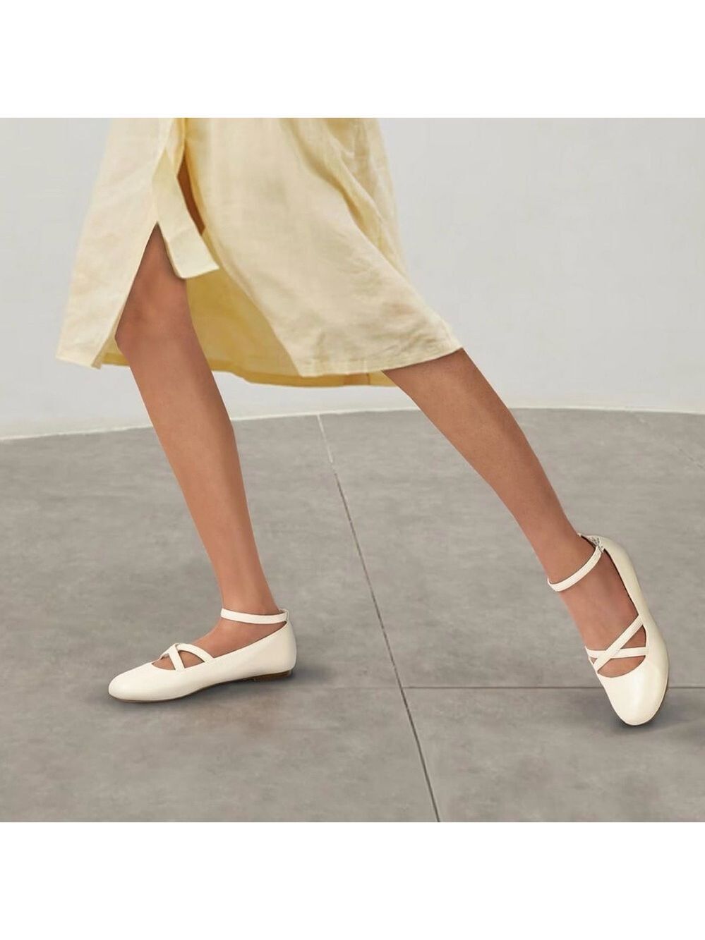 Ankle Strap Ballet Flats Women's Shoes - Picture 3 of 10
